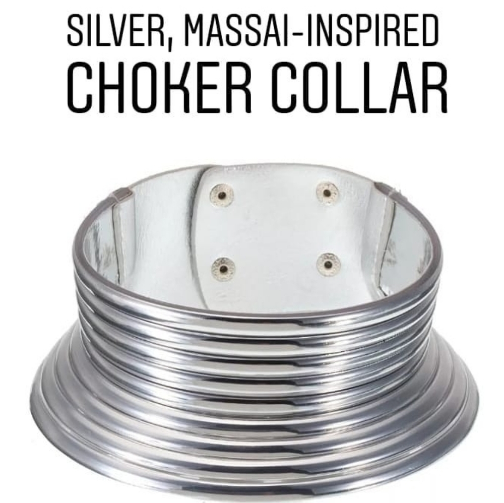 Massai-inspired Choker Collar Statement Necklace.